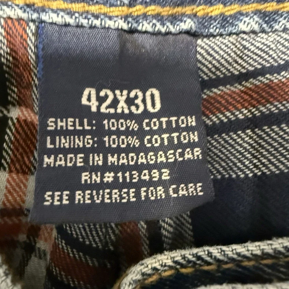 FULL BLUE Men's Flannel-Lined Jeans Medium Wash Straight Leg 100% Cotton 42 x 30